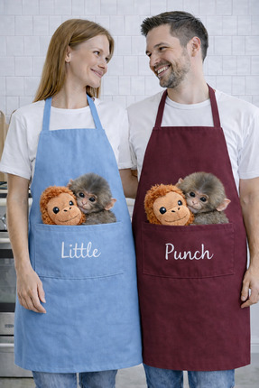 AYSHOME Ays Home Punch Maymun Ve Orangutan Mutfak Önlüğü Seti