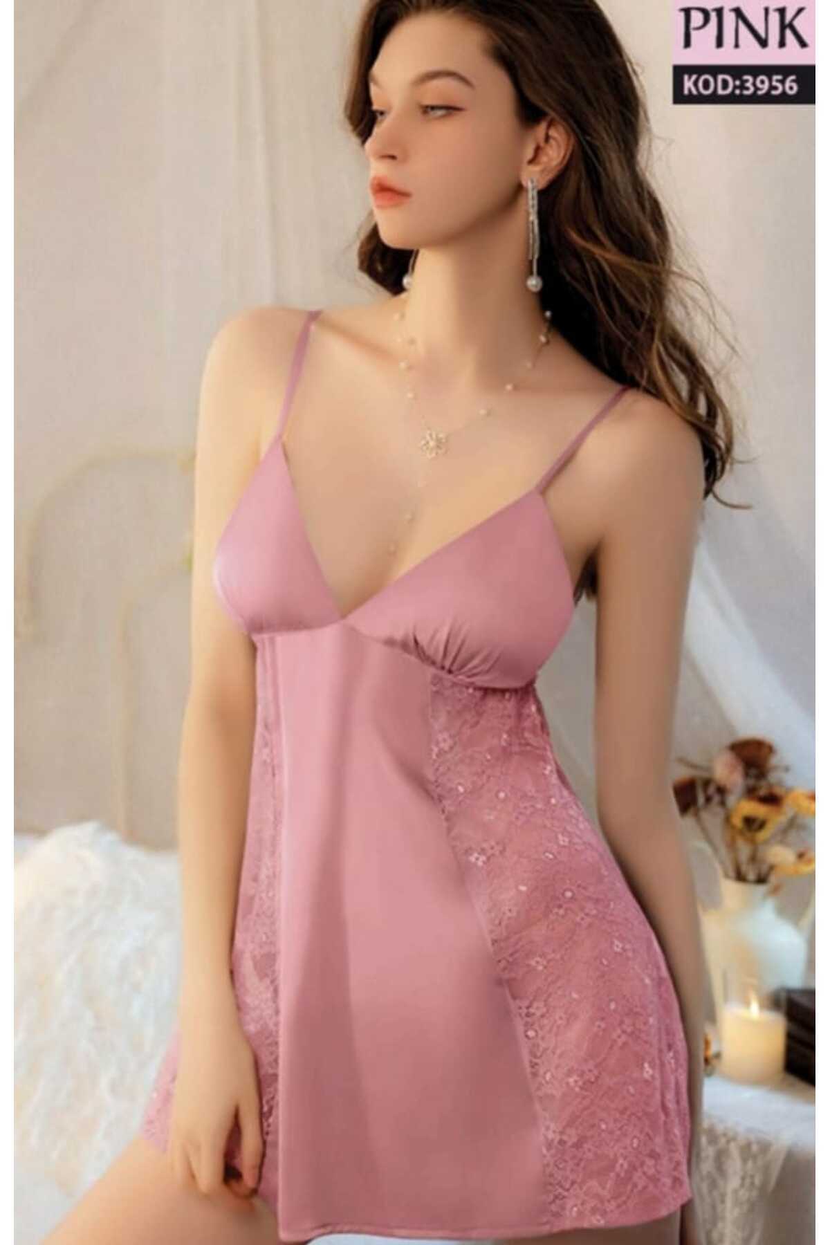 PİNKNİGHT SATEN GECELİK GÖĞÜS DEKOLTELİ