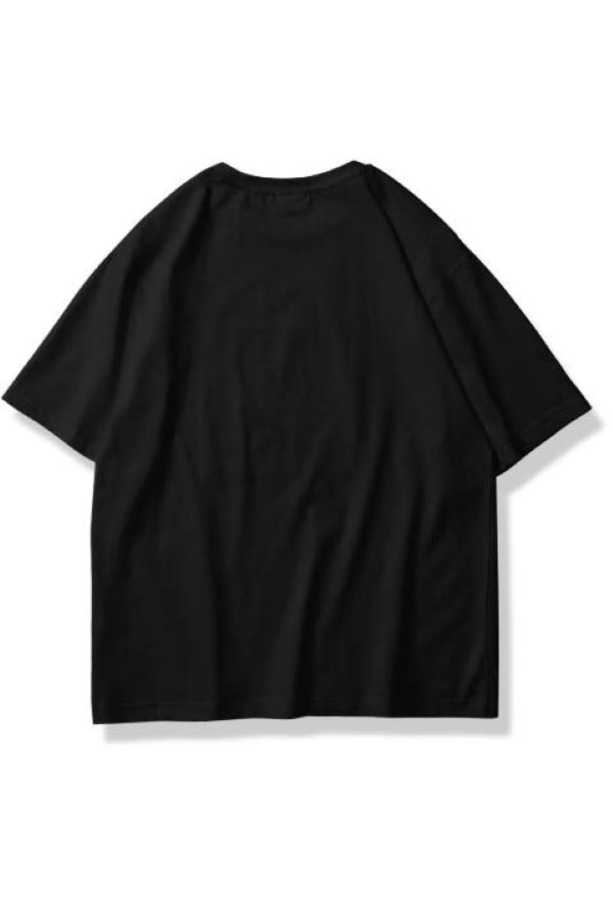 Elvino  Renkli Oversize Unisex Baskılı Yazlık Tshirt - Görsel 2