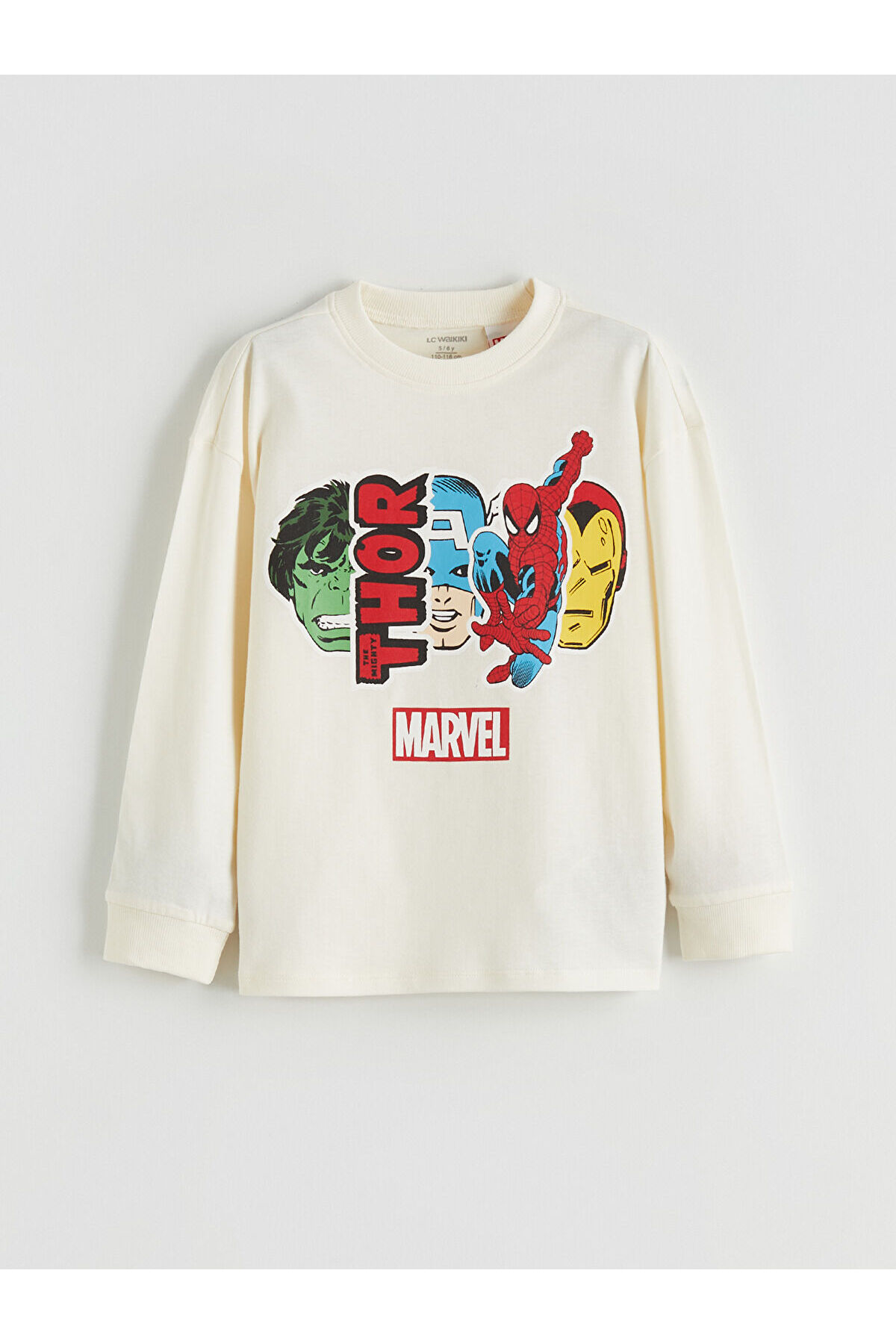 LC Waikiki Bej Marvel Baskılı Erkek Çocuk Tişört 2'li fotoğrafı 5 (önizleme)