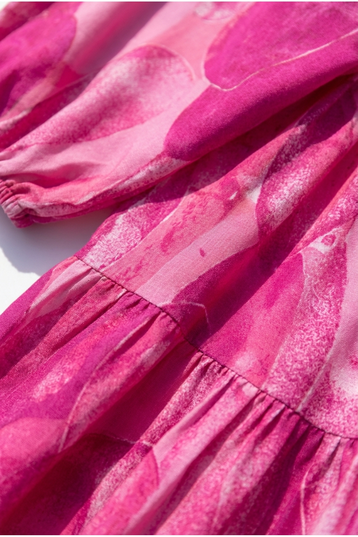 Kirazca Butik  Kadın Renkli Desenli Yazlık Tesettür Uzun Elbise - Görsel 5