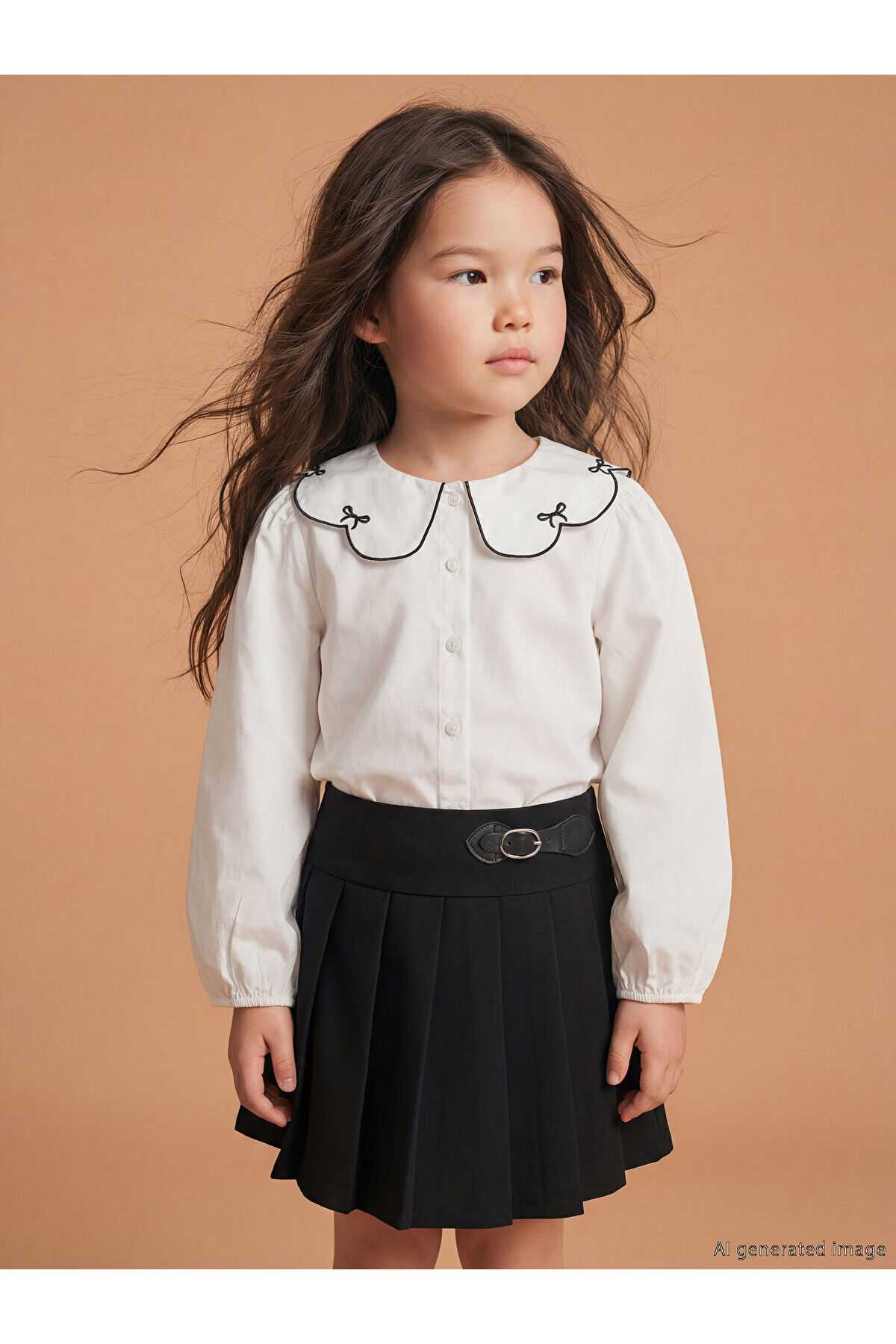 LC Waikiki Shining Store'dan Işıltılı Seçimler Bebe Roba Yaka Kız Çocuk Poplin Gömlek fotoğrafı 2 (önizleme)