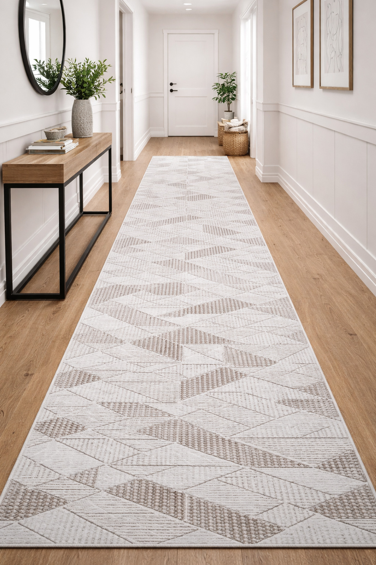 Living Room Rug 6024 Grey Anti-Slip Base Washable Stainproof Custom Size Design