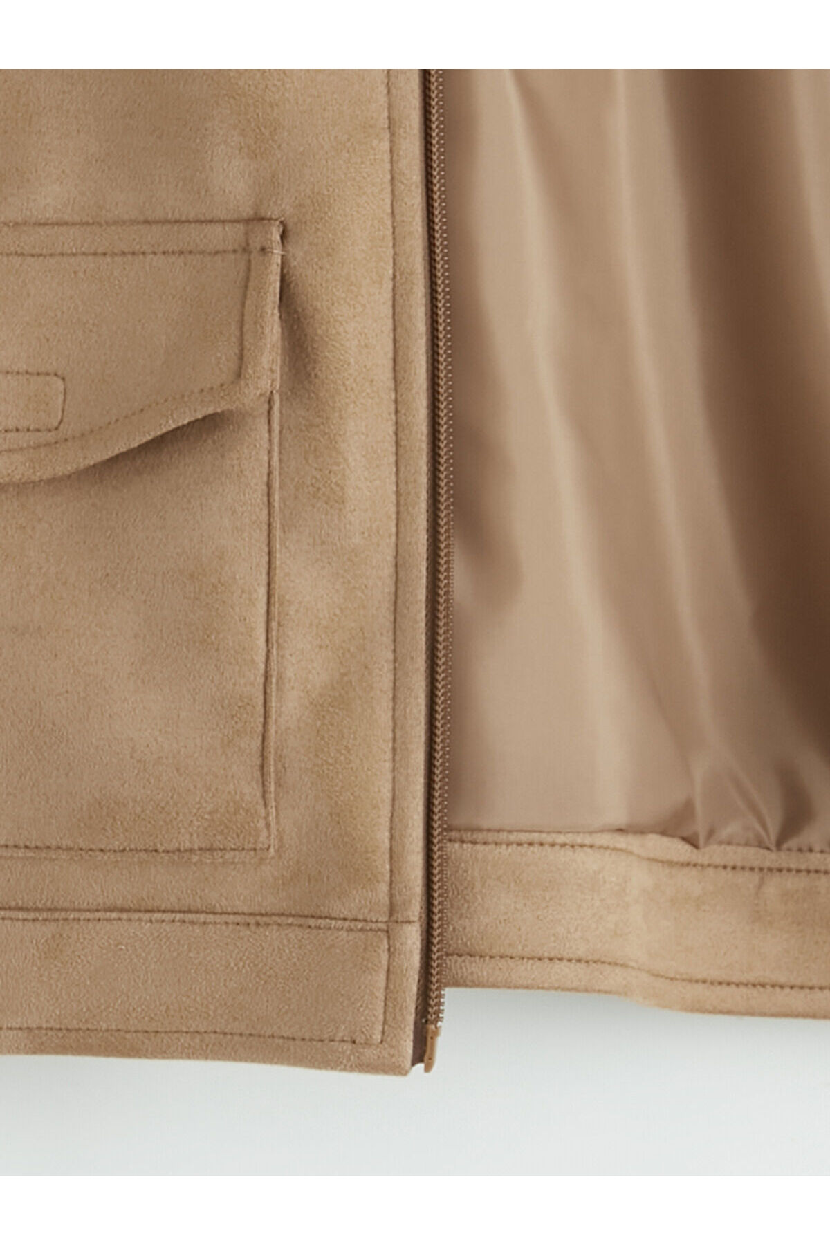 LC Waikiki M&B Collection Kahverengi Erkek Çocuk Süet Görünümlü Ceket fotoğrafı 3 (önizleme)