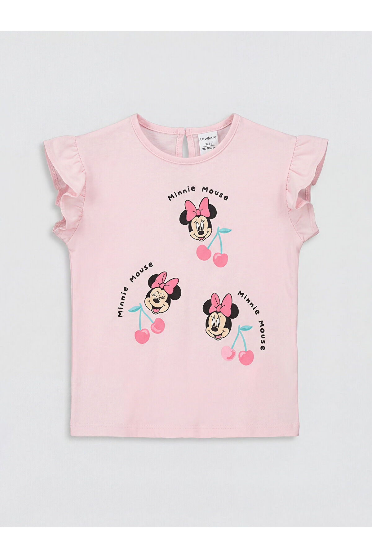 LC Waikiki Meral Collection Pembe Minnie Mouse Baskılı Kız Bebek Tişört ve Şort fotoğrafı 4 (önizleme)