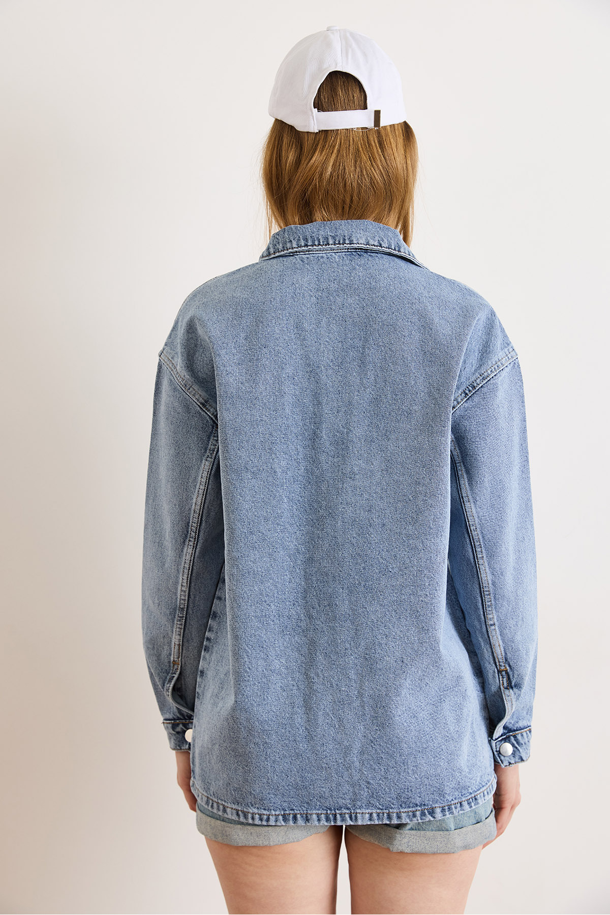 Olalook  Kadın Açık Mavi 4 Cepli Tok Denim Ceket CKT-19000510 - Görsel 6