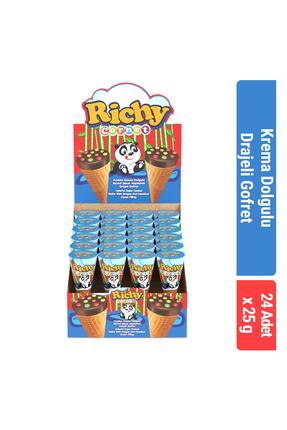 Bifa Richy Kornet Drajeli Fındık Krema Dolgulu Gofret 25 gr x 24 Adet