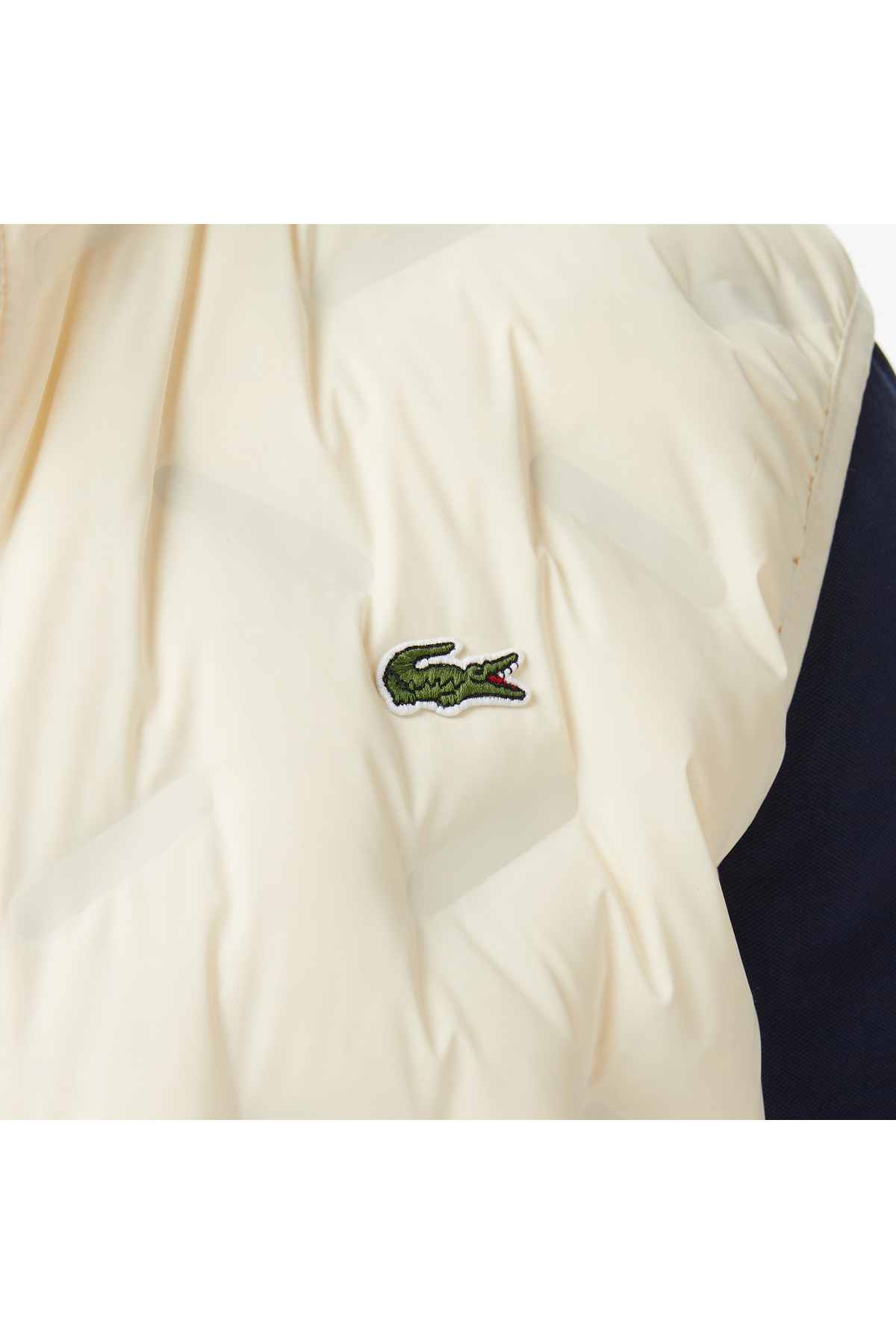 Lacoste Erkek Regular Fit Dik Yaka Kapitone Bej Yelek görsel 7