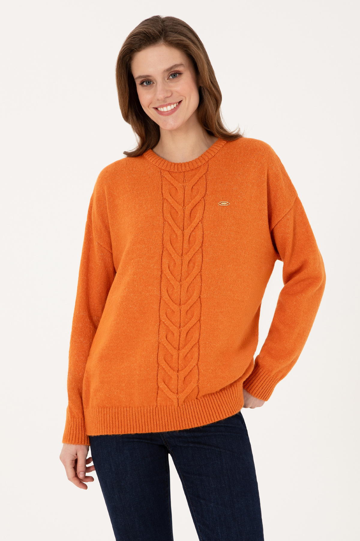 U.S. Polo Assn.  Kadın Bakır Kazak 50314758-VR182 - Görsel 3