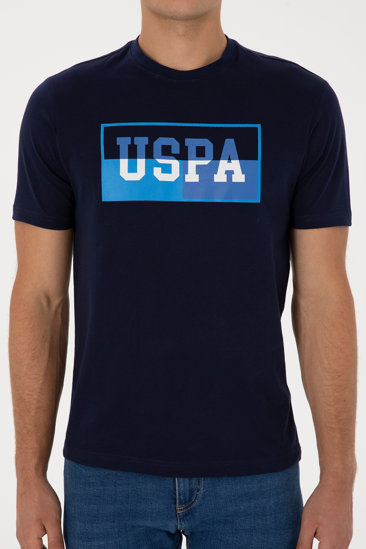 U.S. Polo Assn.  Erkek Regular Fit Bisiklet Yaka Lacivert Tişört 50324859-VR033 - Görsel 6