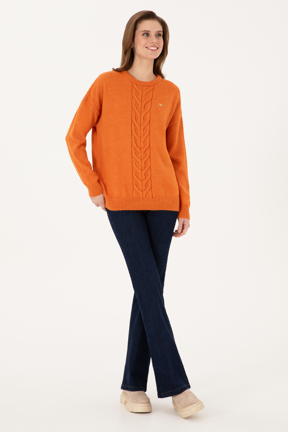 U.S. Polo Assn.  Kadın Bakır Kazak 50314758-VR182 - Görsel 4