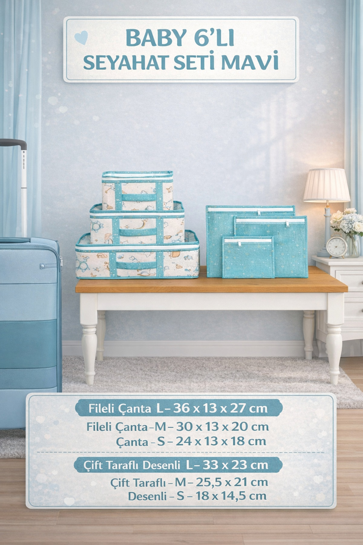 PONÇİK BEBEK Baby Doğum Çantası Çok Kullanışlı Düzenleyici Set 8 Parça fotoğrafı 2 (önizleme)