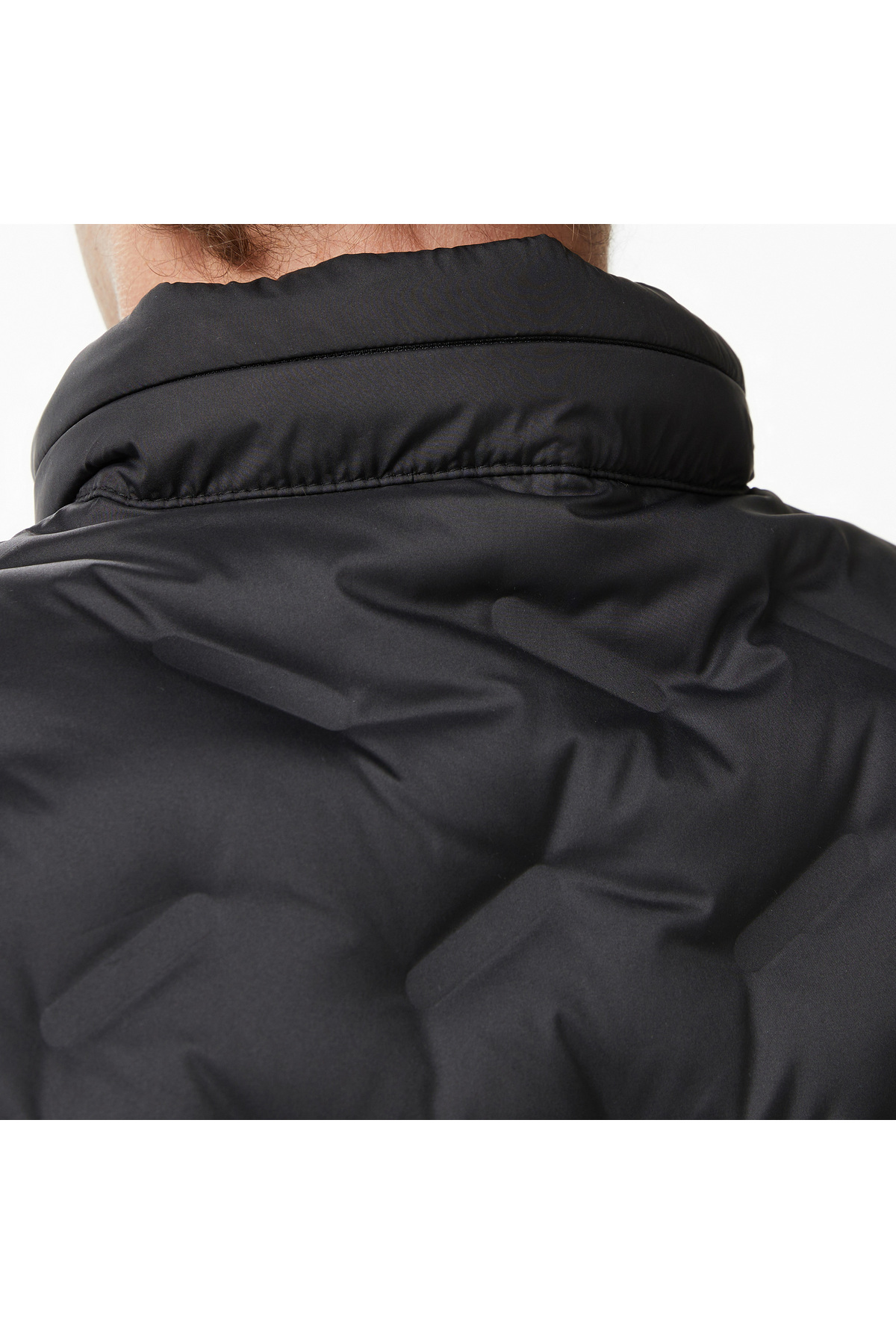 Lacoste Erkek Regular Fit Dik Yaka Kapitone Siyah Mont görsel 7