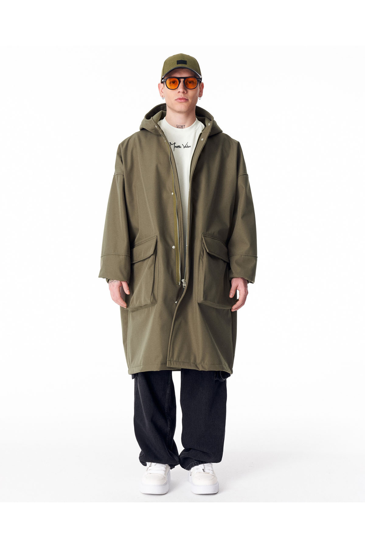 کاپشن بلند ضد آب مردانه مدل Softshell خاکی — خاکی OUT3501-haki — تصویر 8 از 8