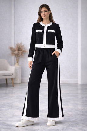 NİSABUTİK02 bisiklet yaka Düğmeli ottoban takım