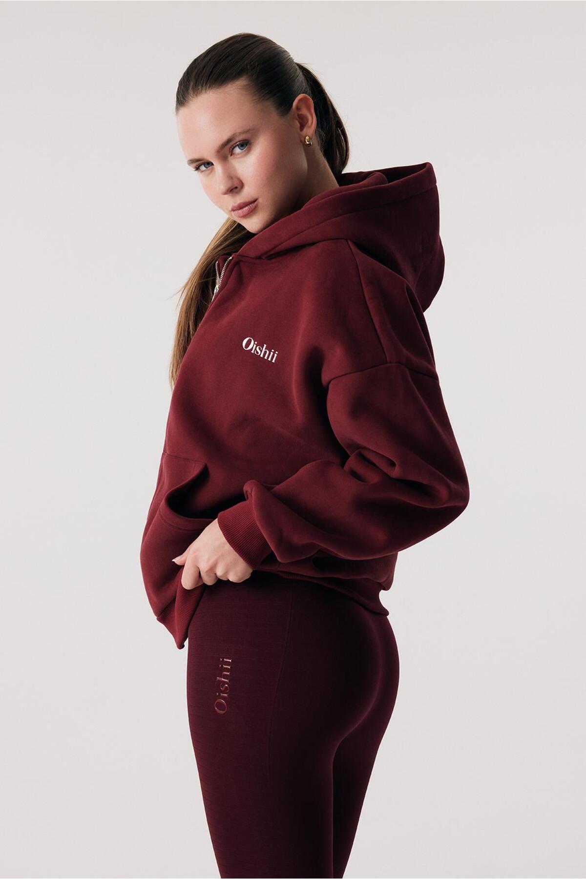 Oishii Rei Loungewear Hoodie Bordo görsel 2