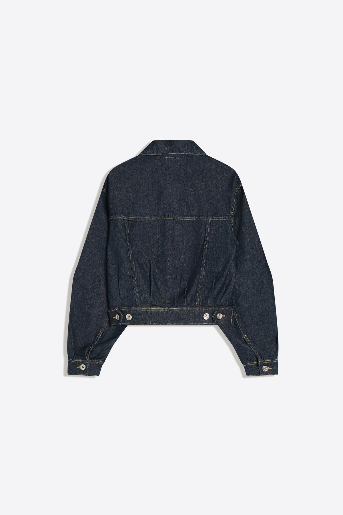 Bershka  Balon kesim crop denim ceket - Görsel 5