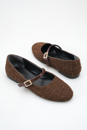 VELLA BAG Tüvit kumaş kahve rengi babet