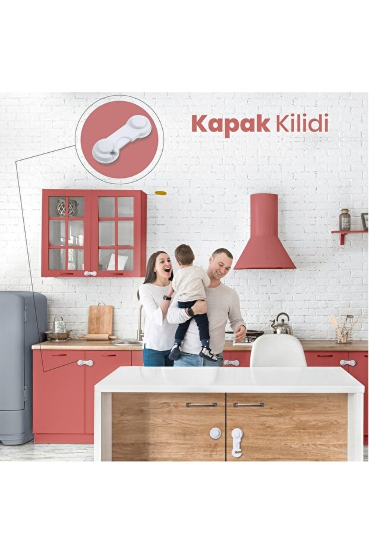 İdeal Baby 1 Adet Güvenlik Emniyet Kilidi Çok Amaçlı Çekmece Kilidi Dolap Fırın Buzdolabı Kilidi Evde Güvenlik fotoğrafı 5 (önizleme)