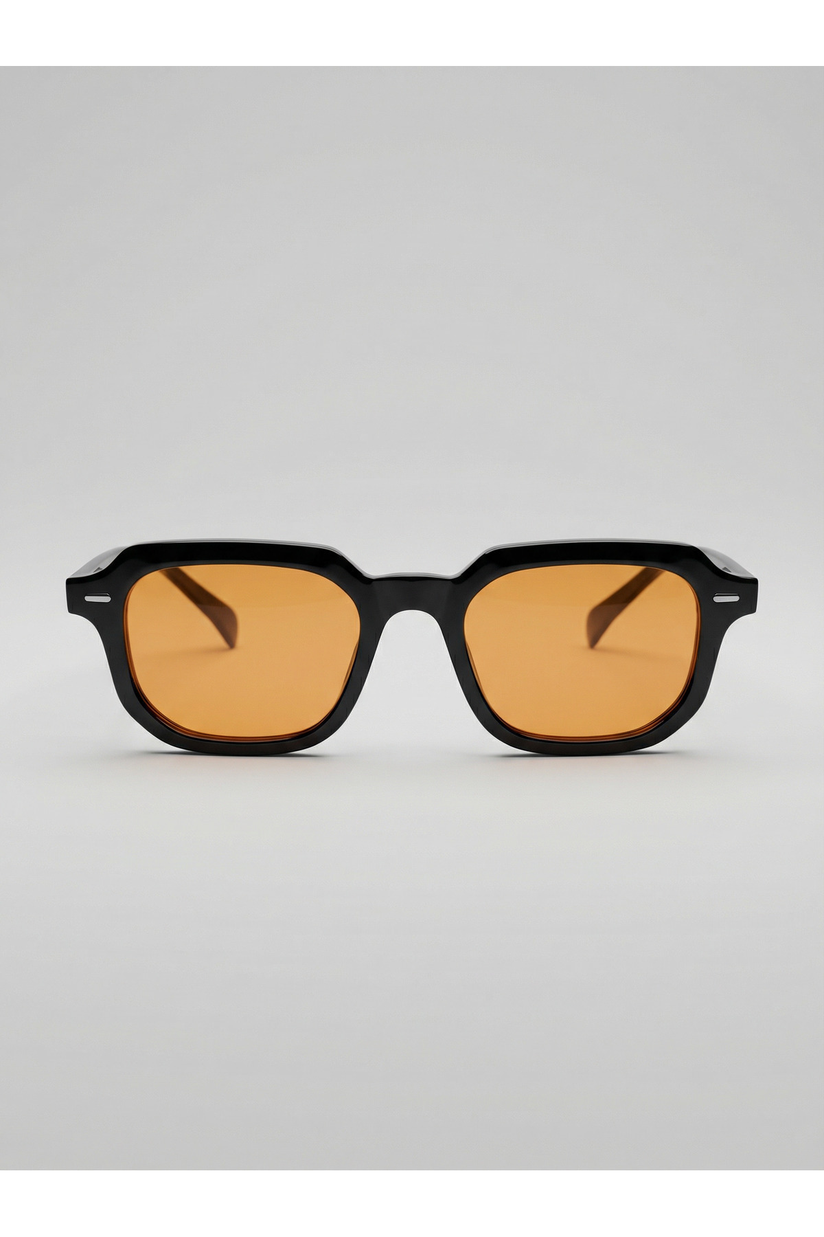 VEGA EYEWEAR Rona Dikdörtgen Unisex turuncu Camlı Siyah Güneş Gözlüğü Erkek Kadın Gözlük görsel 3