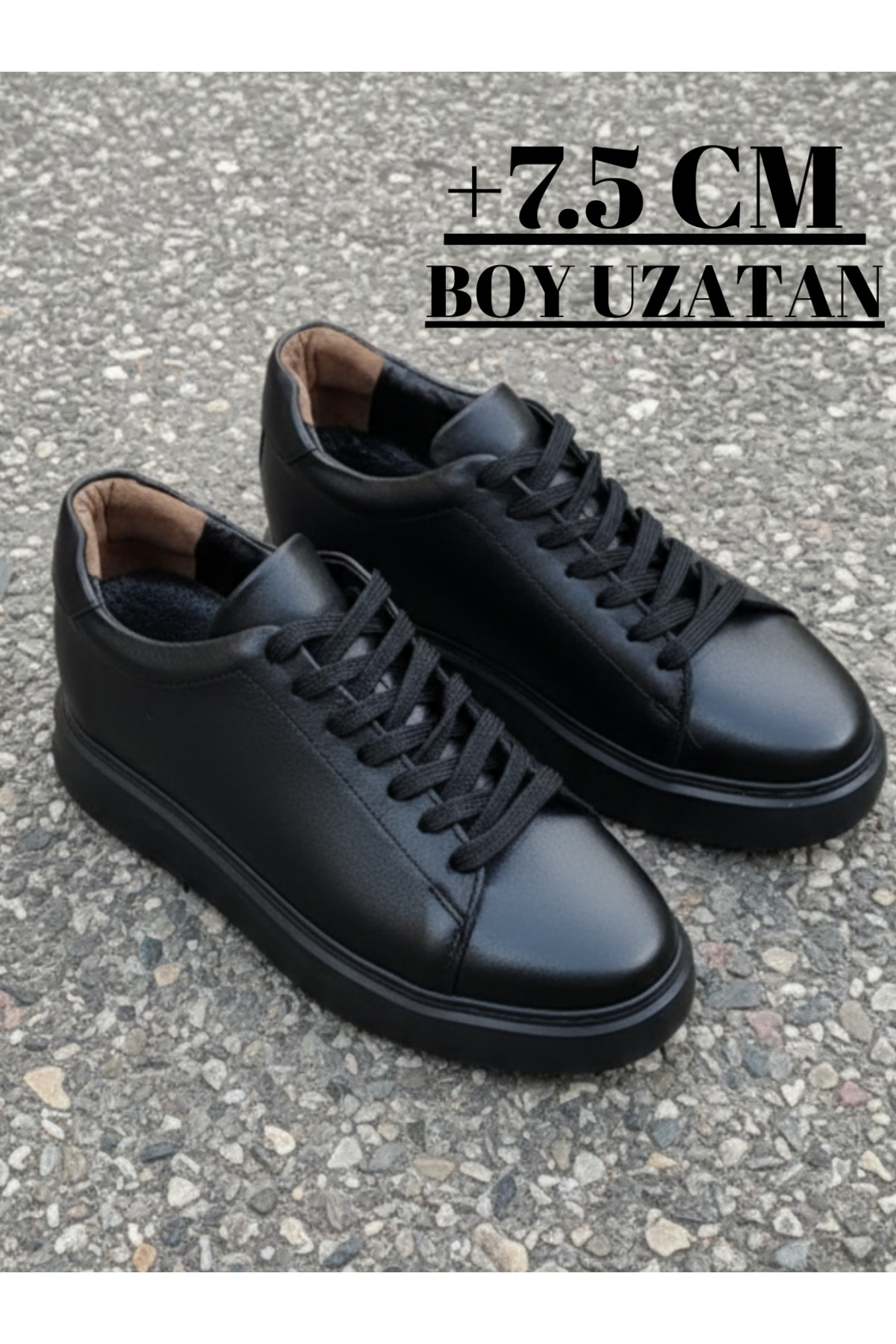 DUMMET Gizli Topuk Yüksek Taban +7.5 cm Boy Uzatan Hakiki Deri Erkek Ayakkabı |Gizli Topuk Ayakkabı