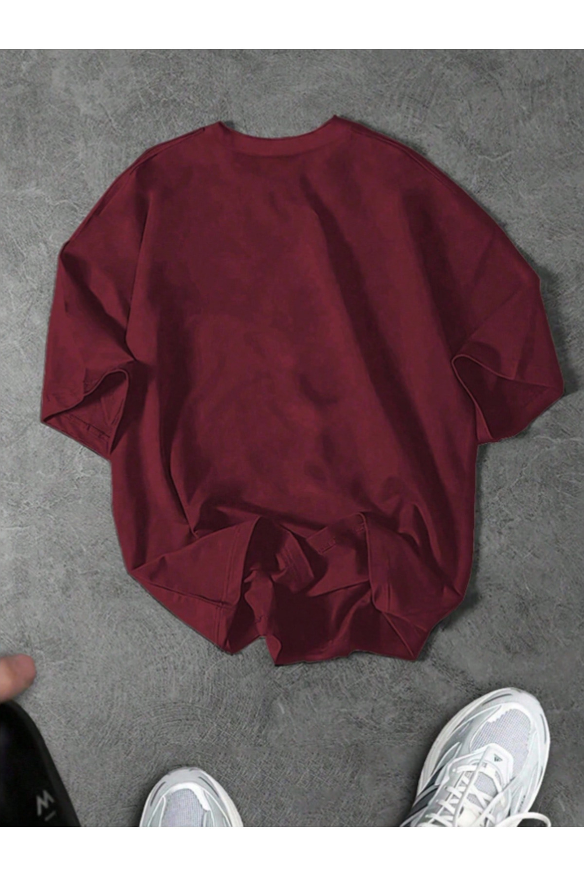 Revasser Unisex Kadın/Erkek GEO Özel Baskılı Oversize Penye Bisiklet Yaka T-Shirt görsel 2