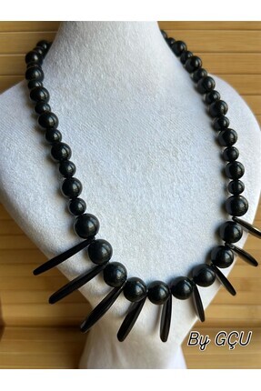 Özel Tasarım Siyah İri Boncuk Kolye