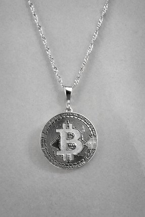 Shiny Jewellery Bitcoin Kolye Kişiye Özel Tasarım 3 Renk Seçenekli 925 Ayar G...