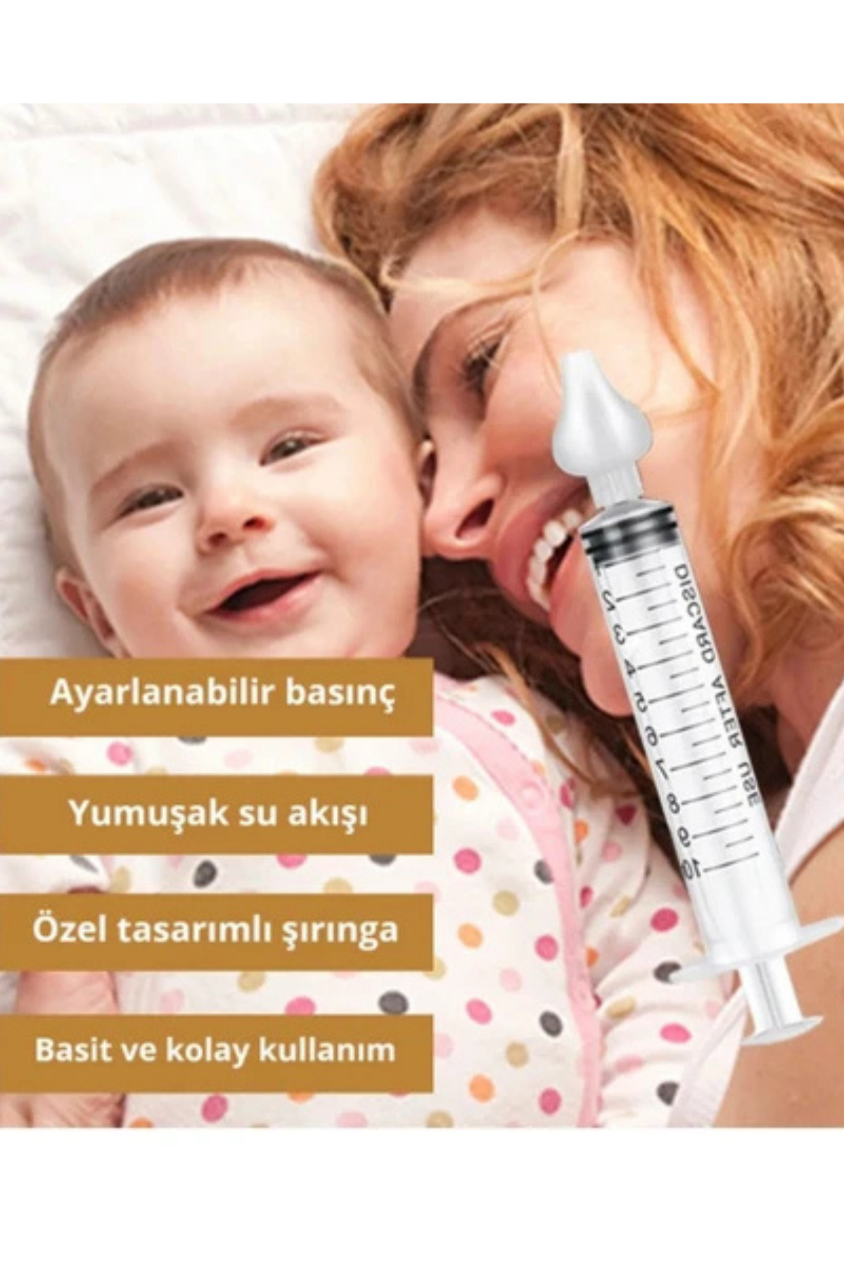Privo Yeniden Kullanılabilir Manuel Burun Temizleyici 10ml Yumuşak Silikon Uçlu Bebek Burun Yıkama Şırınga fotoğrafı 6 (önizleme)