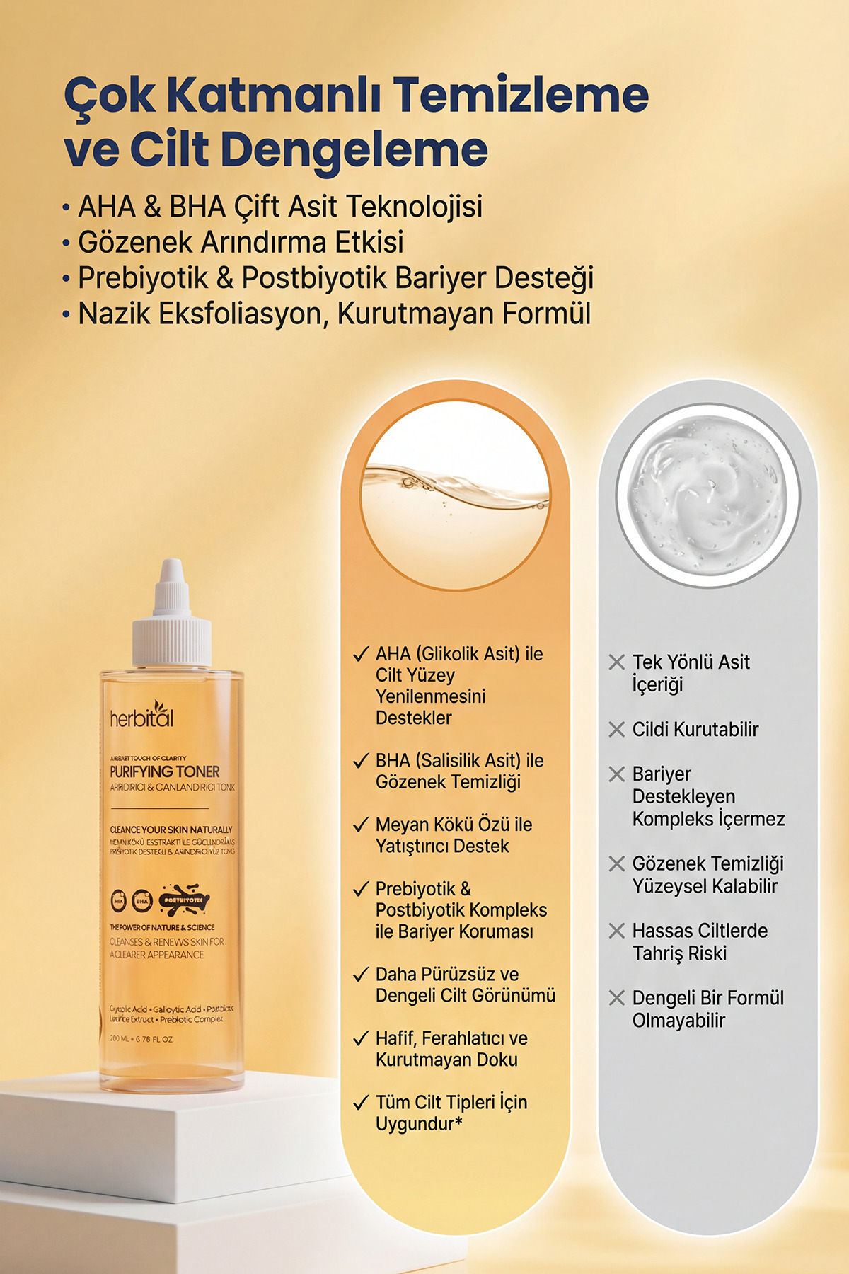 AHA BHA Gözenek Arındırıcı Tonik – Siyah Nokta Karşıtı, Prebiyotik & Postbiyotik Kompleksli — HBL-0010 — تصویر 4 از 4