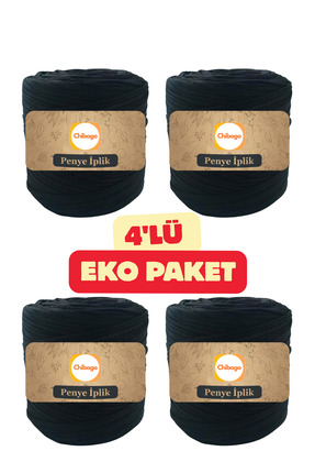 Chibago 4'lü Siyah Penye İp - Eko Set - 1.Kalite Herbiri 600-650 Gr