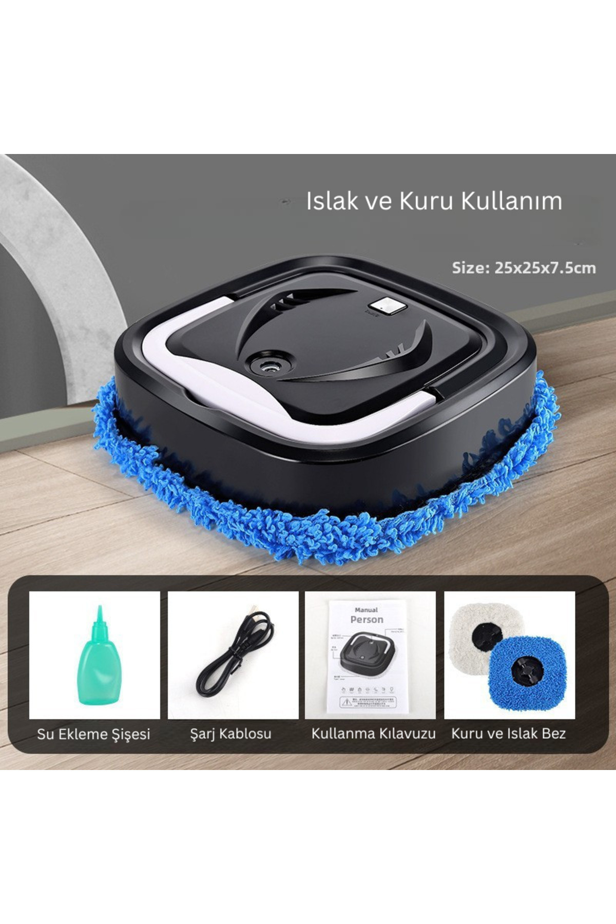 Şarjlı Akıllı Mop Robotu