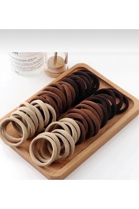 ADR Kadın Kahverengi Tonlar 50’li Saç Lastiği Seti – Kalın Elastik Toka