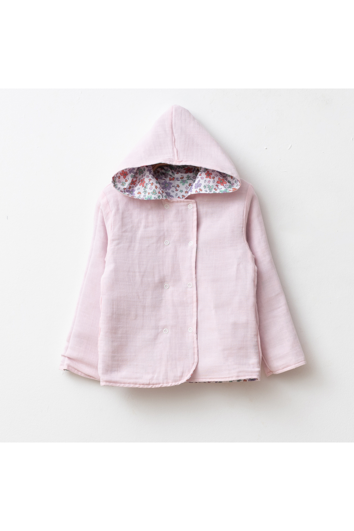 tinibud Terletmeyen Çift Taraflı Kız Çocuk Yağmurluk 2-5 Yaş %100 Pamuk Müslin Astarlı fotoğrafı 4 (önizleme)