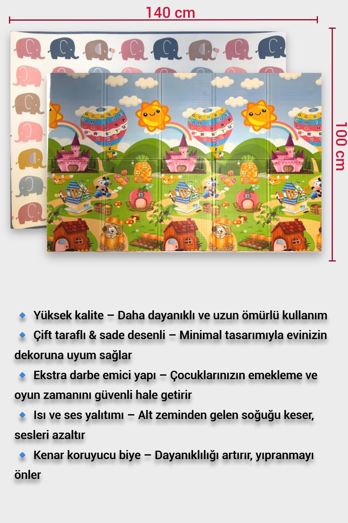 Wellgro Oyun Matı, 140x100x1 cm Çift Taraflı Rulo Oyun Halısı fotoğrafı 4 (önizleme)