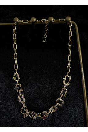 A&Saccessories A&S Royal Link Gold Kolye – Premium Taşlı Zincir Tasarım