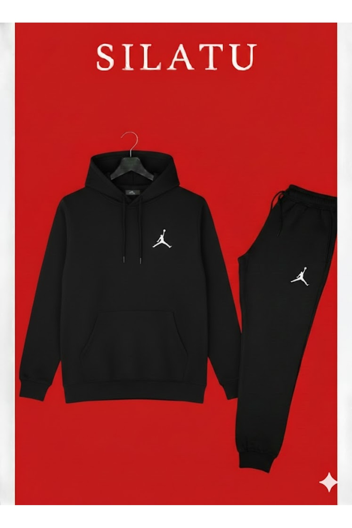 SILATU SET DE 2 TRENINGURI NEGRE IMPRIMATE