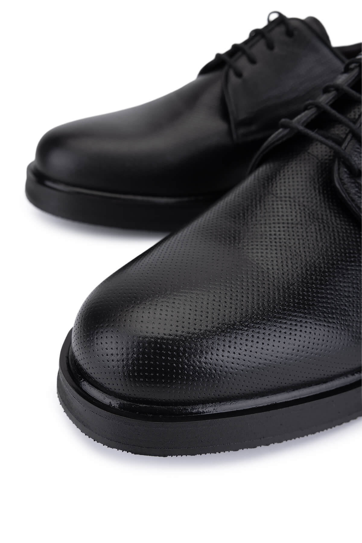 Tamer Tanca  Erkek Hakiki Deri Siyah Casual Ayakkabı - Görsel 3