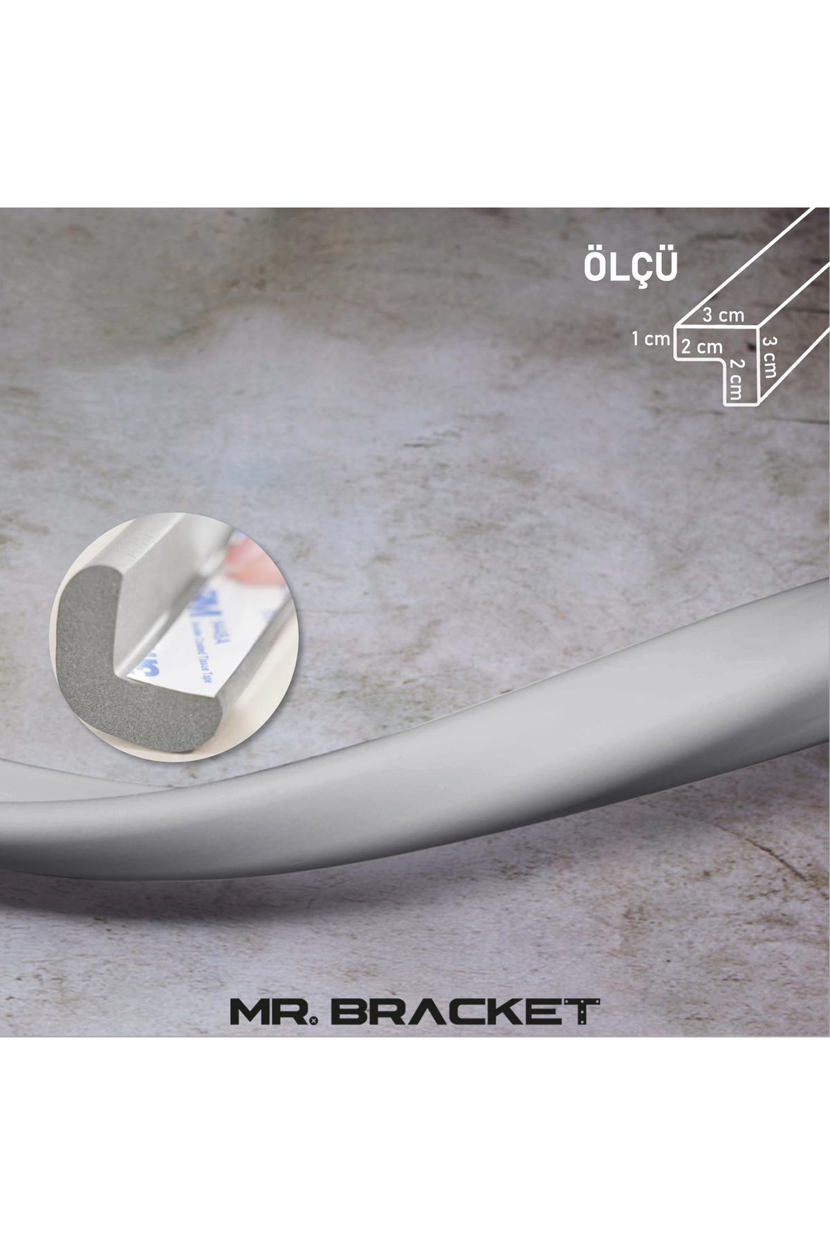 MR.BRACKET 2 metre Hazır Yapışkanlı Ekstra Kalın Kauçuk Masa Kenar Koruyucu - Bebek Çocuk Güvenlik Köşe Koruma fotoğrafı 6 (önizleme)