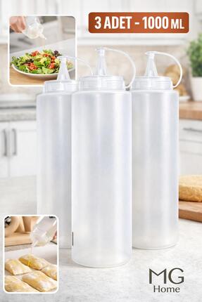 Venon 3 Adet ❤️ 1000 Ml ❤️ Sos Şişesi Plastik Yağdanlık Ketçap Mayonez Soslar...