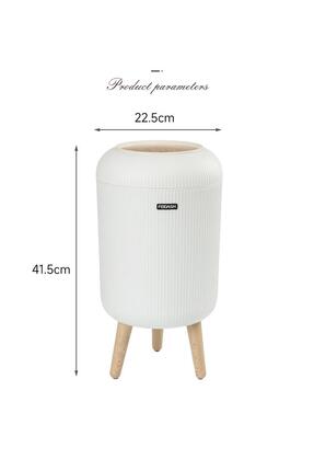 silabor Click Kapak Beyaz 10 Lt Yuvarlak Yüksek İthal Ayaklı Çöp Kovası