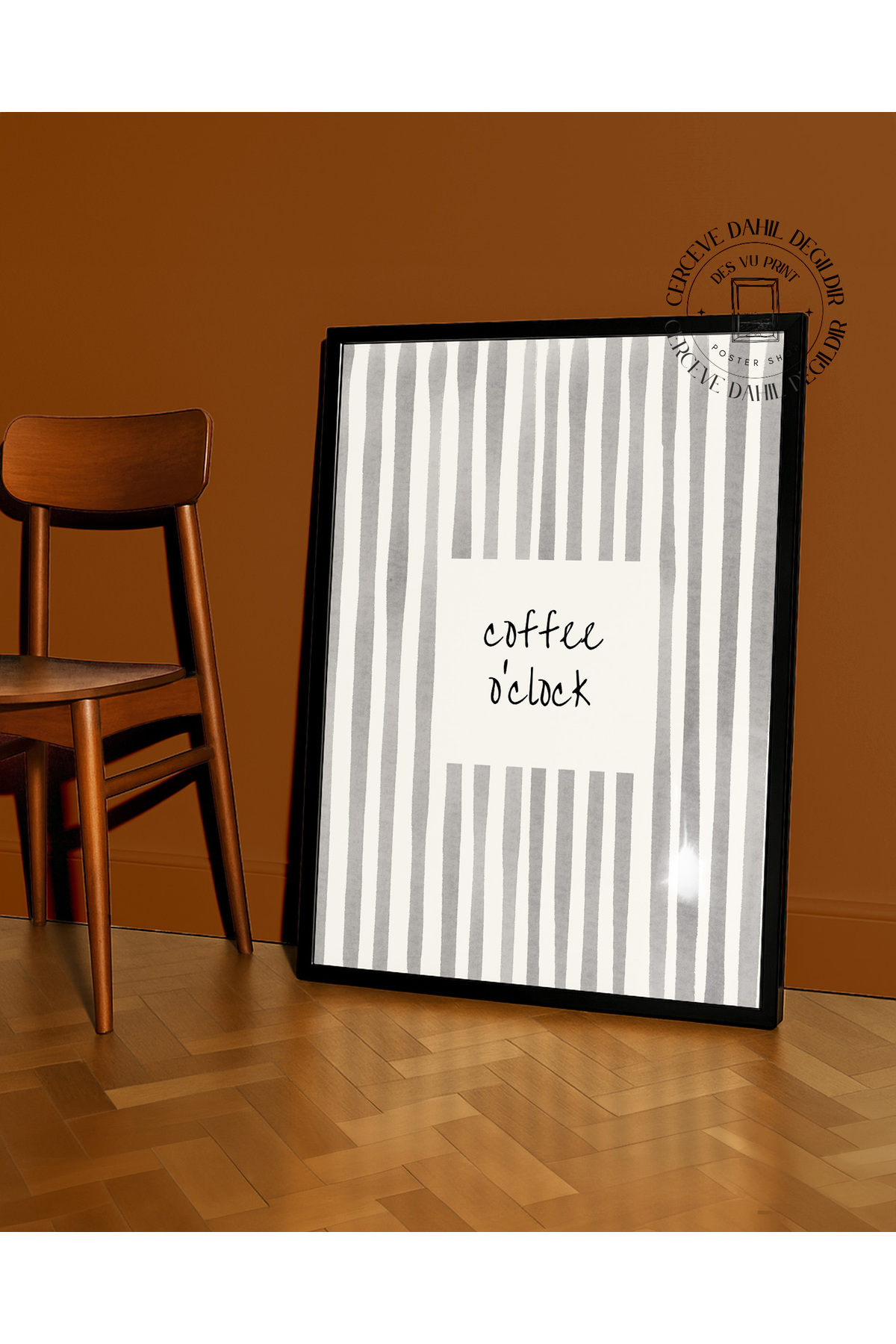 DES VU PRINT Coffe O'clock Kahve Posteri, Kahve Köşesi Temalı