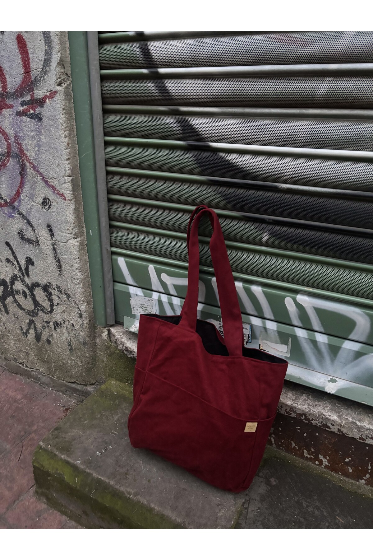 RONASBAG  Bordo Geniş Hacimli Çok Cepli Tote Bag