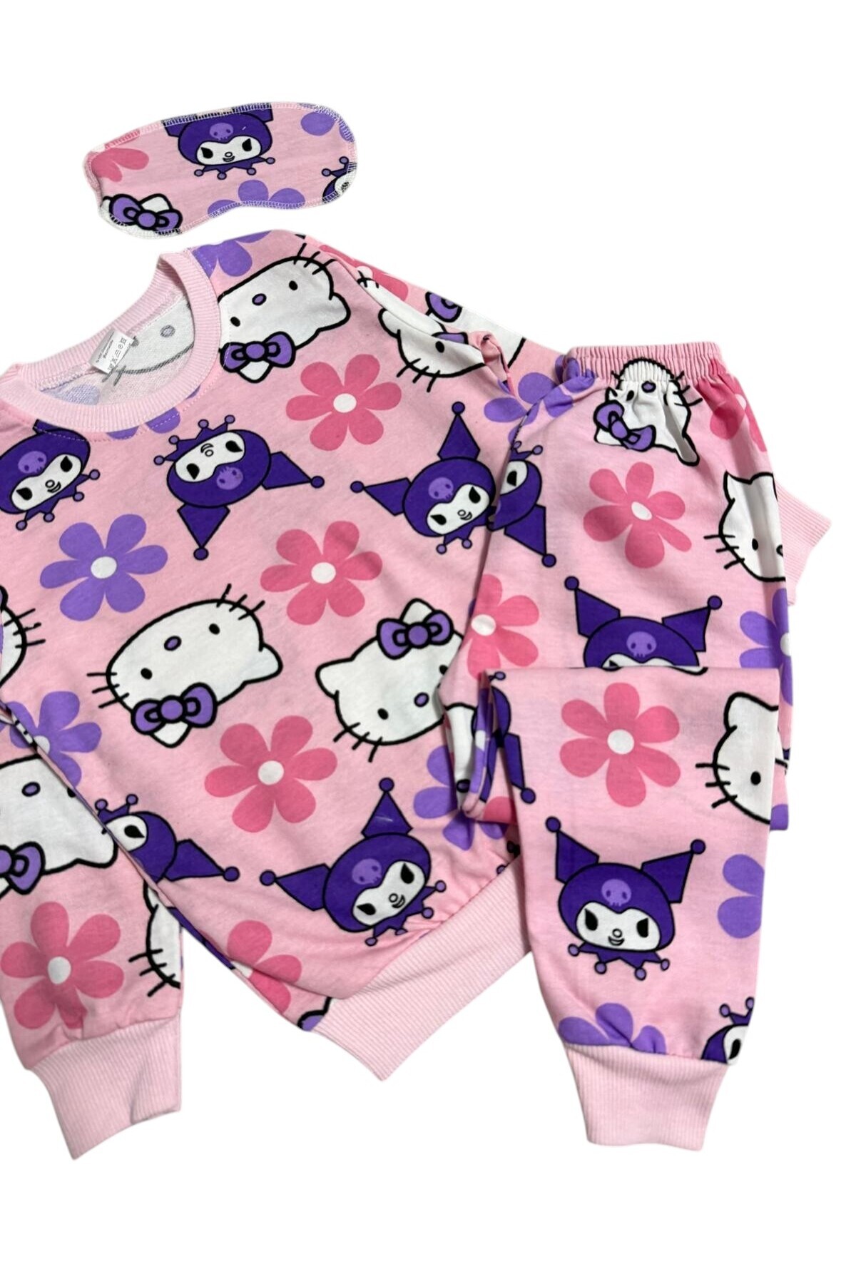 Fil Kids Kız Çocuk Pamuklu Kumaş Pembe Renk Figür Desenli Uyku Bantlı Uzun Kollu Mevsimlik Pijama Takımı fotoğrafı 4 (önizleme)