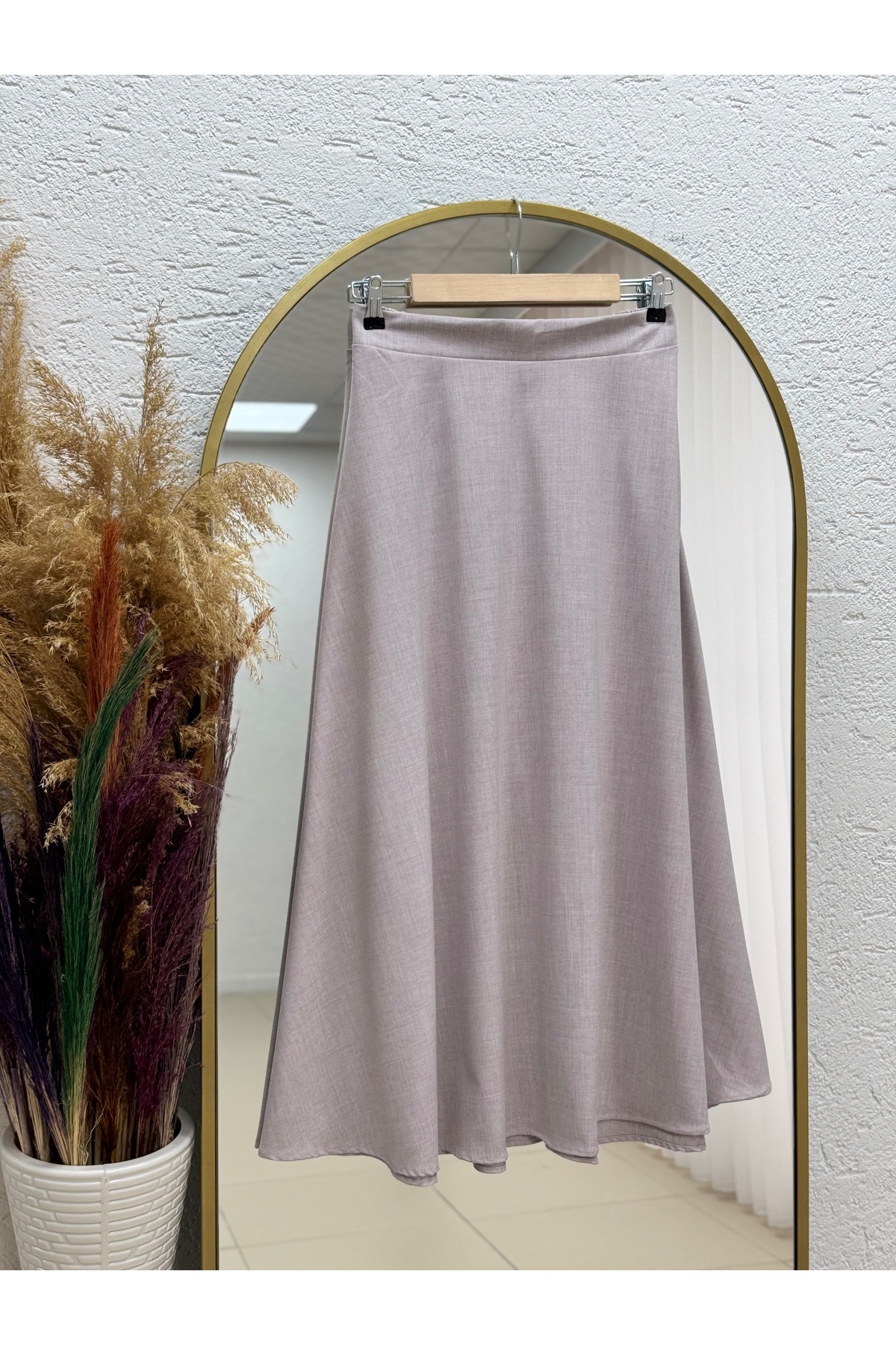 Fayetta Flared Daisy Skirt-EK716 Beige