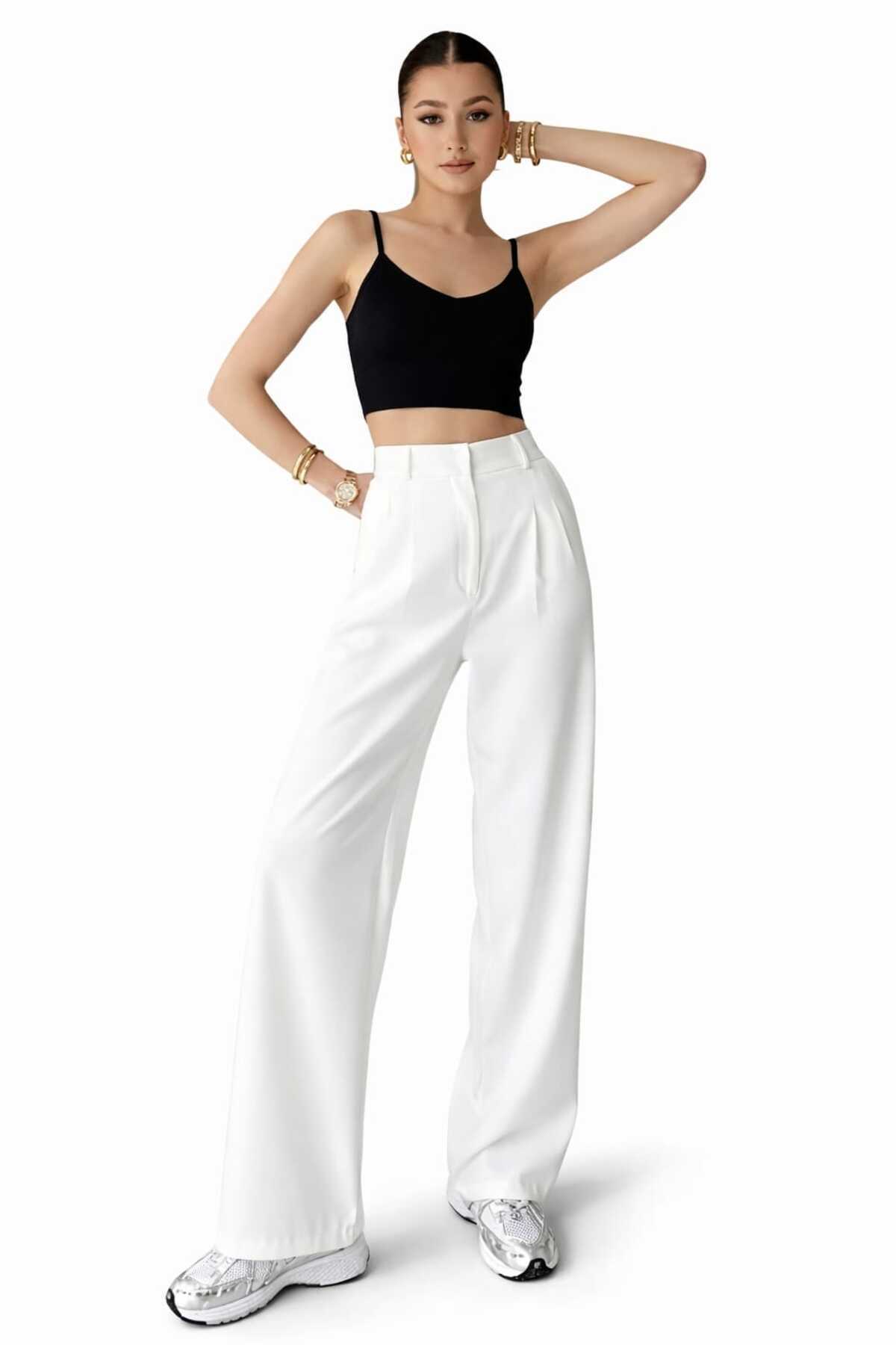 HALEY  FASHION Bu yüksek belli pantolonlar başarılı kadınlar için tasarlanmıştır. - Görsel 2