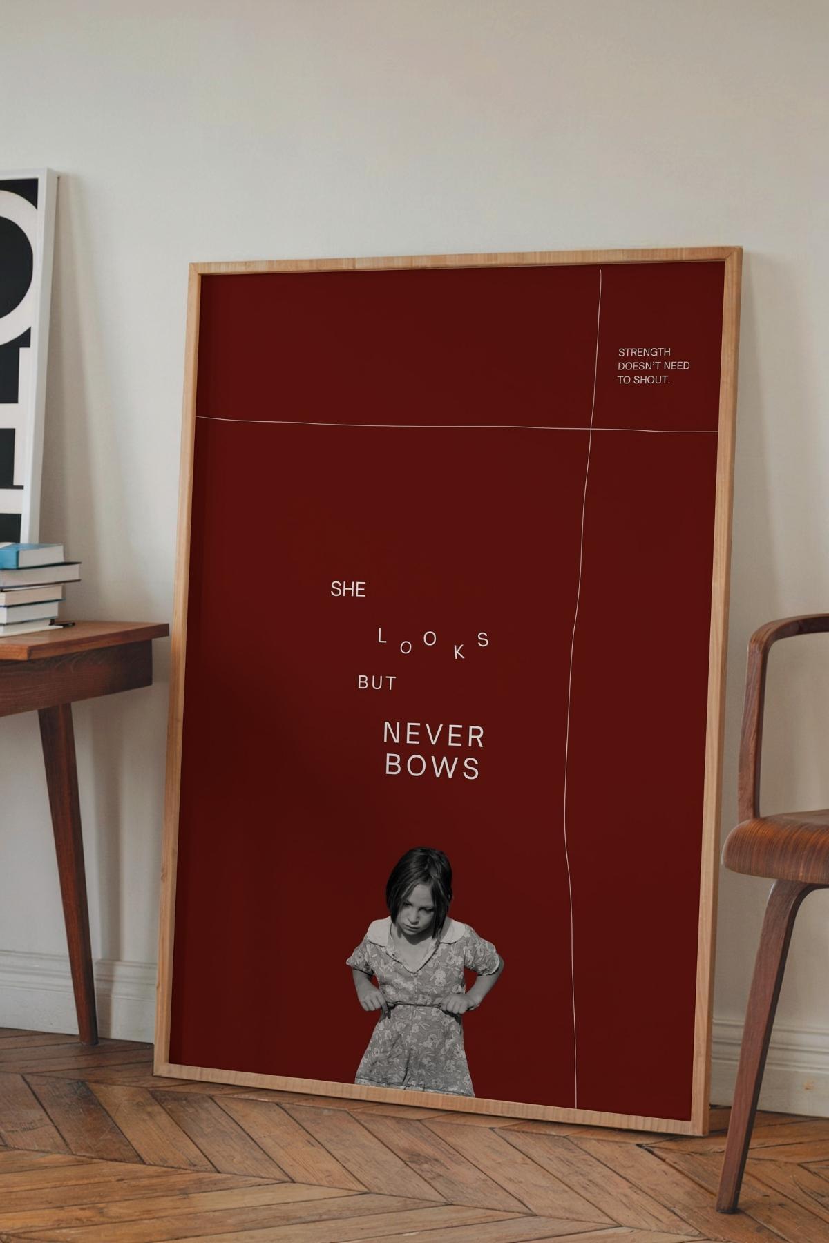 Güçlü Kadın Yazılı Poster Feminist Duvar Dekoru Modern – Çerçevesiz