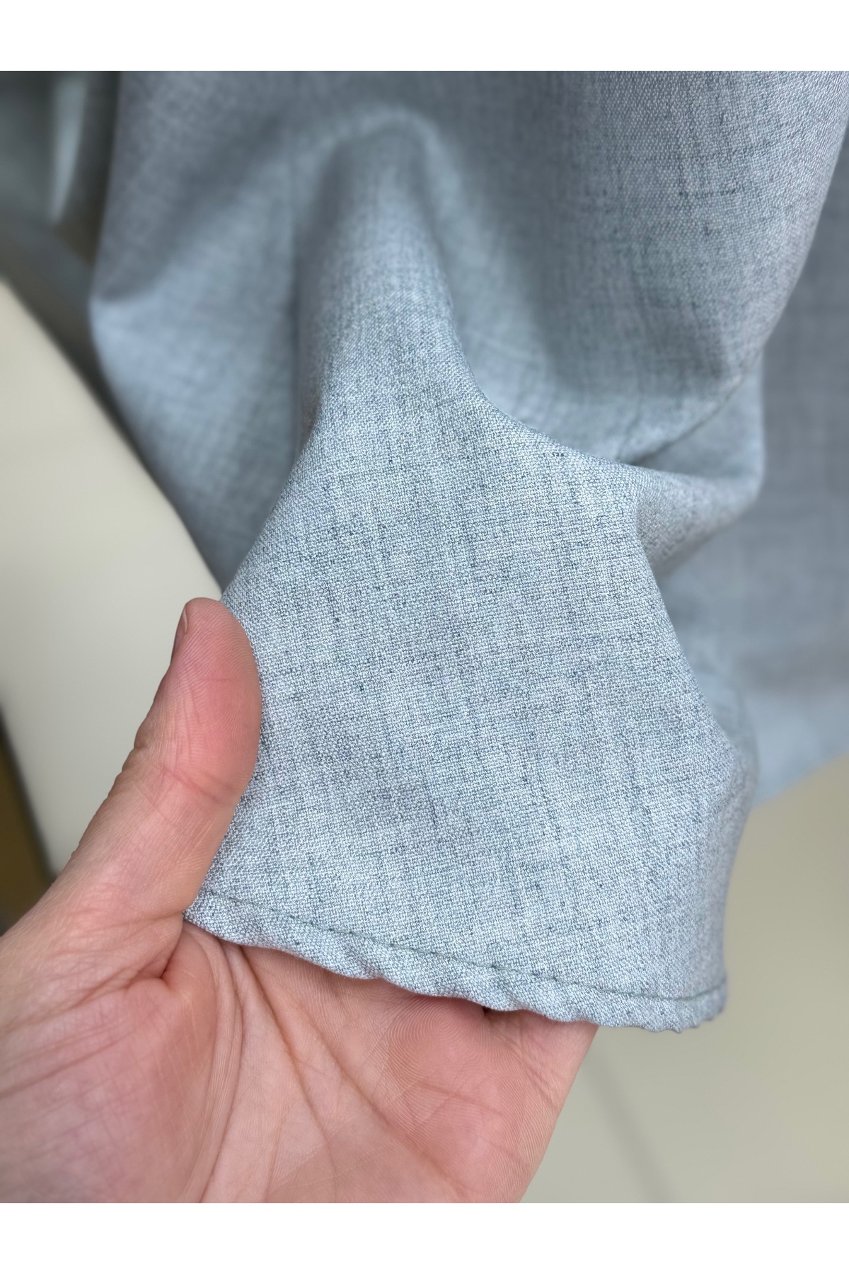 MİHRA STORE  Fayetta Kloş Daisy Etek-EK716 Açık Gri - Görsel 3