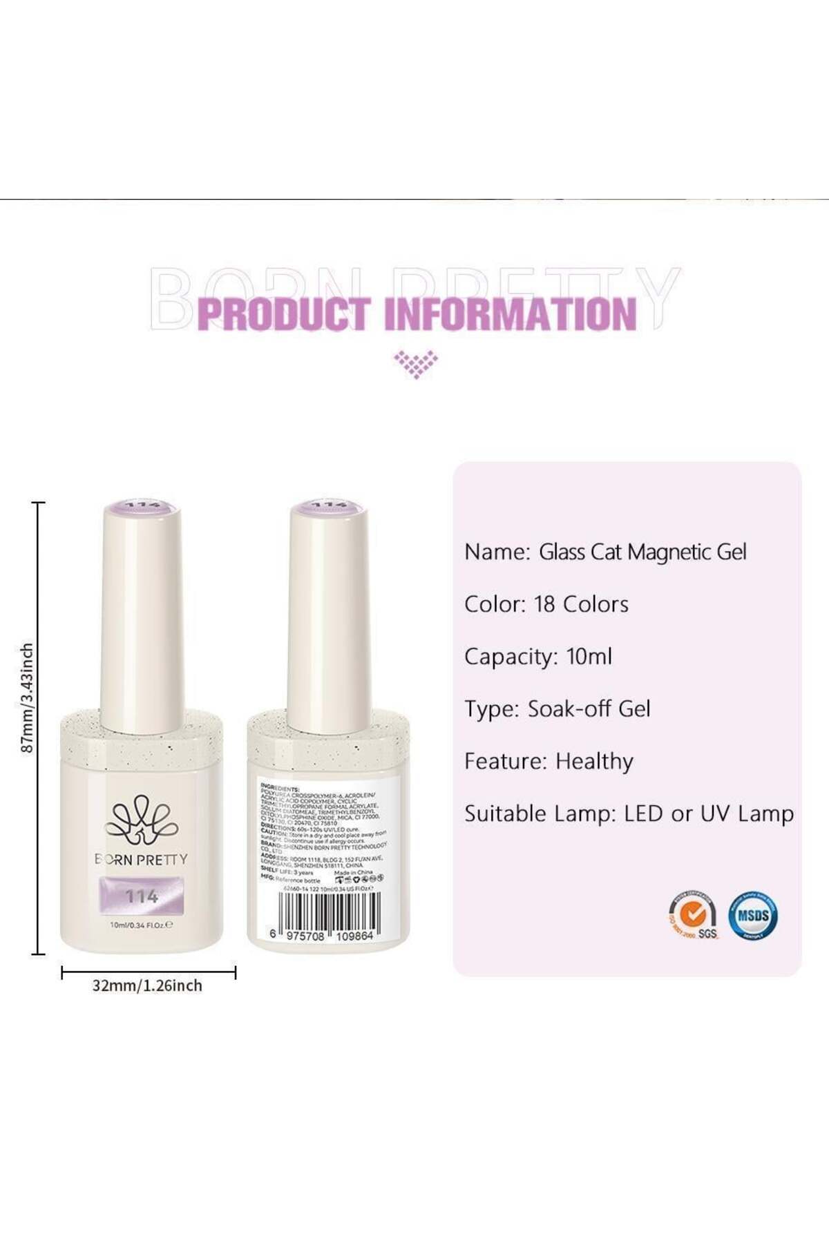 PRO TERRA 10ml HEMA / TPO Free Colorful Kedi Gözü kalıcı oje 126 (62660)