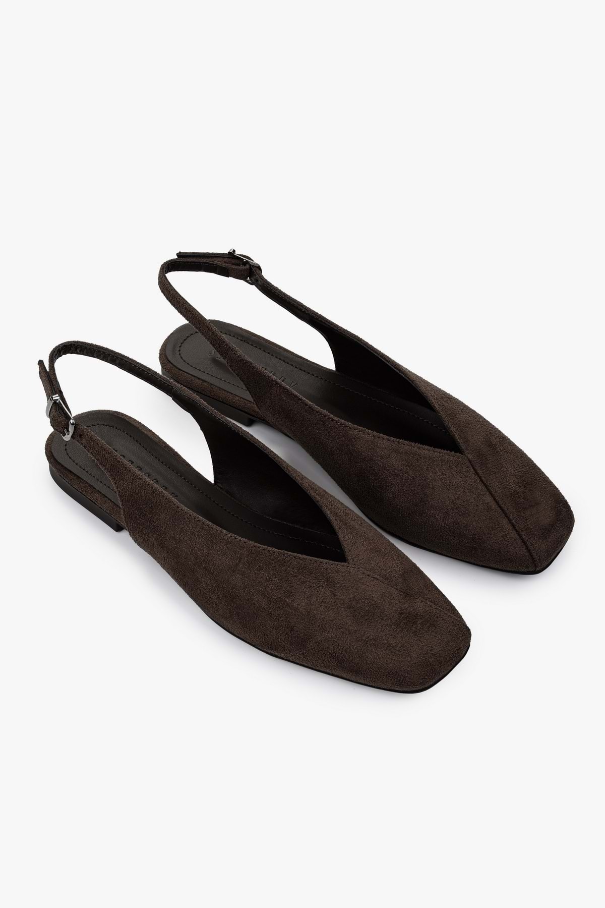 Shoeberry Kadın Noya Kahve Süet Babet görsel 3